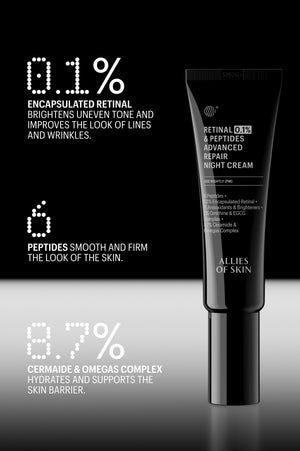 Retinal 0.1% & Peptides Advanced Repair Night Cream, 0.67 fl oz
